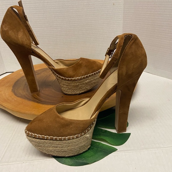 Zara Soft Suede Espadrilles platform Ankle Strap Heels - Picture 4 of 13